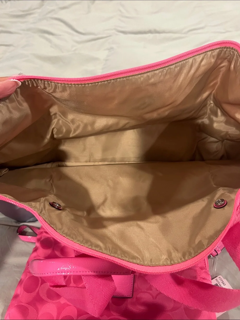 Coach Hot Pink Signature Wristlet/ bag